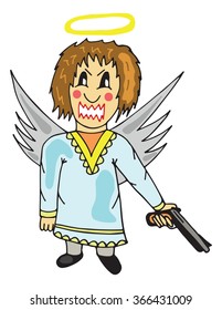 Guardian angel vector illustration
