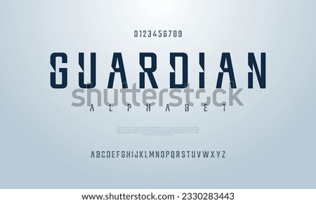 Guardian creative modern urban alphabet font. Digital abstract moslem, futuristic, fashion, sport, minimal technology typography. Simple numeric vector illustration