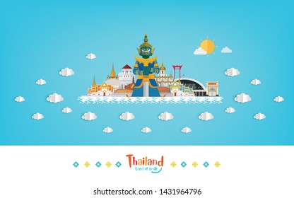 Guardian giant thai on paradise blue background