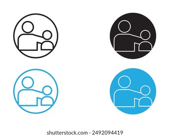 Guardian icon black and white vector outline sign