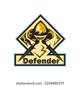 Guardian knight defender mascot esport game logo illustration for sport game team