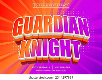 Efecto de texto modificable Guardian knight