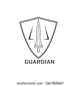 logotipo de guardián diseño creativo adecuado para emblemas de etiquetas