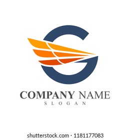 Guardian Logo, Letter G With Wing Logo Template