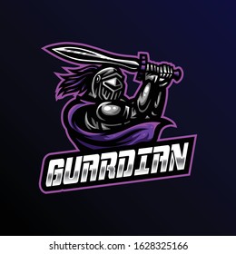 guardian mascot logo. knight esport gaming illustration.