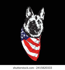 Guardian Paws: German Shepherd Security Dog Vector