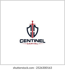 Guardian Shield With C Letter. Abstract Spartan Warrior Logo