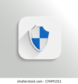 Guardian shield icon - vector flat app button with shadow