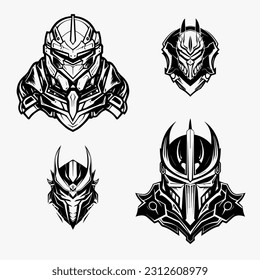 Guardian Shield Logo  Forge a powerful brand identity with an armor inspired illustration that symbolizes protection and security.