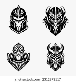 Guardian Shield Logo  Forge a powerful brand identity with an armor inspired illustration that symbolizes protection and security.