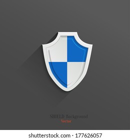 Guardian shield, protection icon in flat style with long shadow