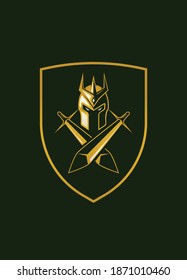 guardian shield and swords logo design