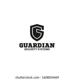 Guardian shield systems black logo design template for your business