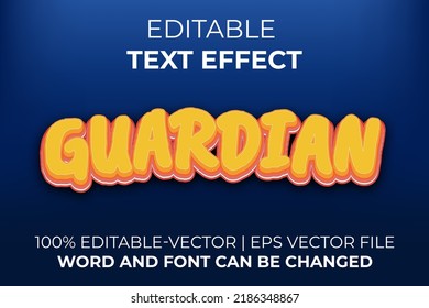 Guardian text effect, easy to edit