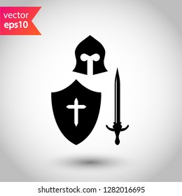Guardian vector sign. Warrior icon. Warrior flat symbol