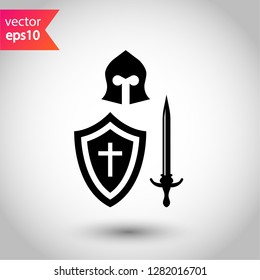 Guardian vector sign. Warrior icon. Warrior flat symbol
