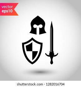 Guardian vector sign. Warrior icon. Warrior flat symbol