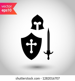 Guardian vector sign. Warrior icon. Warrior flat symbol