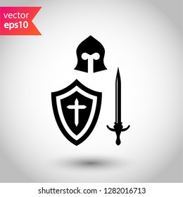 Guardian vector sign. Warrior icon. Warrior flat symbol