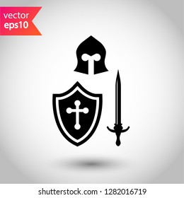 Guardian vector sign. Warrior icon. Warrior flat symbol