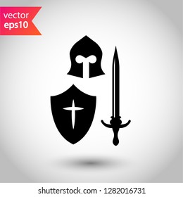 Guardian vector sign. Warrior icon. Warrior flat symbol