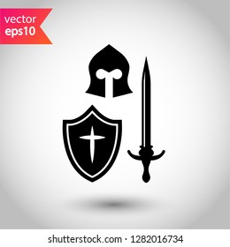 Guardian vector sign. Warrior icon. Warrior flat symbol
