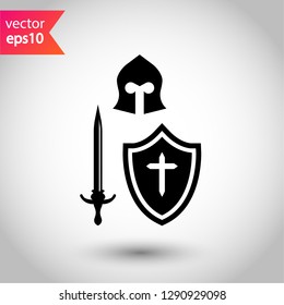 Guardian vector sign. Warrior vector icon. Warrior flat symbol