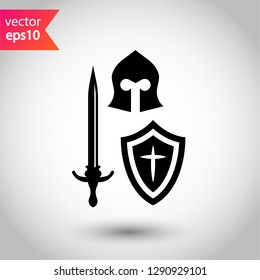 Guardian vector sign. Warrior vector icon. Warrior flat symbol