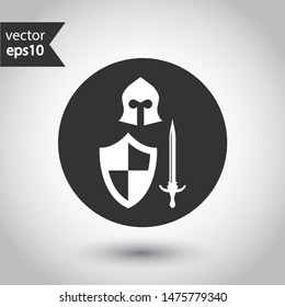 Guardian vector sign. Warrior vector icon. Warrior flat symbol. Round icon design