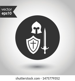 Guardian vector sign. Warrior vector icon. Warrior flat symbol. Round icon design