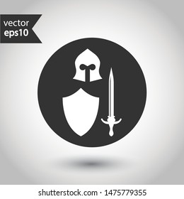 Guardian vector sign. Warrior vector icon. Warrior flat symbol. Round icon design