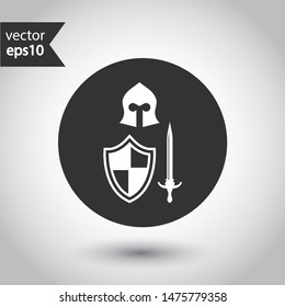 Guardian vector sign. Warrior vector icon. Warrior flat symbol. Round icon design