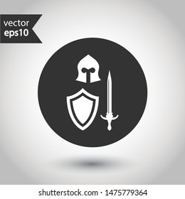 Guardian vector sign. Warrior vector icon. Warrior flat symbol. Round icon design