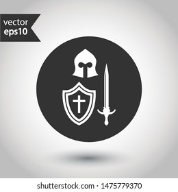 Guardian vector sign. Warrior vector icon. Warrior flat symbol. Round icon design