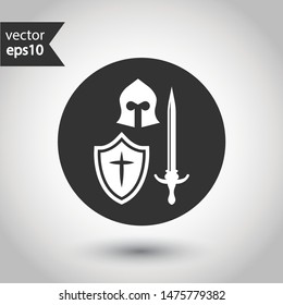 Guardian vector sign. Warrior vector icon. Warrior flat symbol. Round icon design