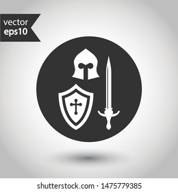 Guardian vector sign. Warrior vector icon. Warrior flat symbol. Round icon design