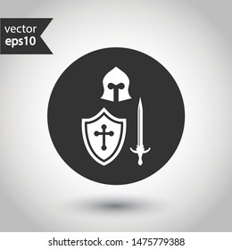 Guardian vector sign. Warrior vector icon. Warrior flat symbol. Round icon design