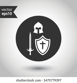 Guardian vector sign. Warrior vector icon. Warrior flat symbol. Round icon design