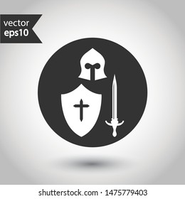 Guardian vector sign. Warrior vector icon. Warrior flat symbol. Round icon design