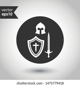 Guardian vector sign. Warrior vector icon. Warrior flat symbol. Round icon design
