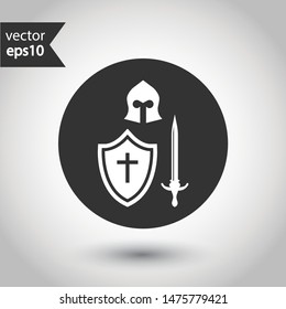Guardian vector sign. Warrior vector icon. Warrior flat symbol. Round icon design