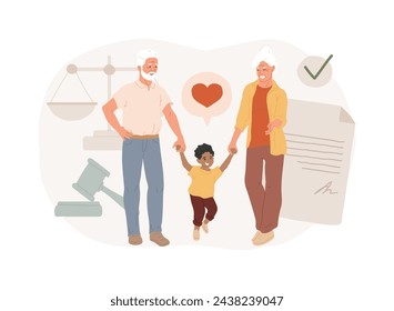 Guardianship isolated concept vector illustration. Child custody, legal guardian authority, stepfather stepmother, foster care parent, family lawyer, happy parenting, adoption vector concept.