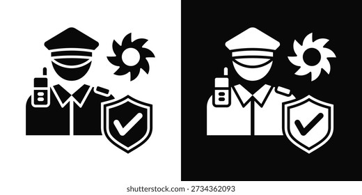 Ícone de proteção Branco e preto Estilo de fundo