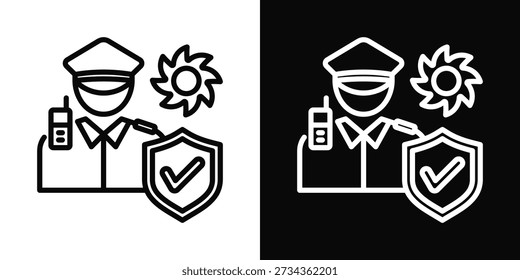 Ícone de proteção Branco e preto Estilo de fundo
