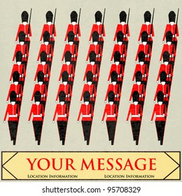 Guardsmen Marching Message, for a British Royal event or Jubilee