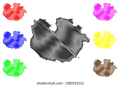 Guarico State (Bolivarian Republic of Venezuela, States, Federal Dependencies and Capital District) map vector illustration, scribble sketch Guarico map