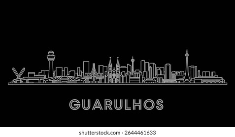 Arquivado do original em 15 de julho de 2012 "Guarulhos Skyline with Brazil Cityscape Outline" .