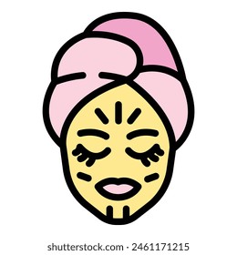 Guasha facial massage icon outline vector. Face skin. Care spa color flat