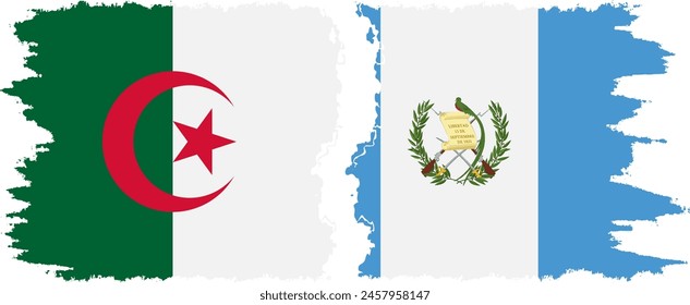 Guatemala and Algeria grunge flags connection, vector