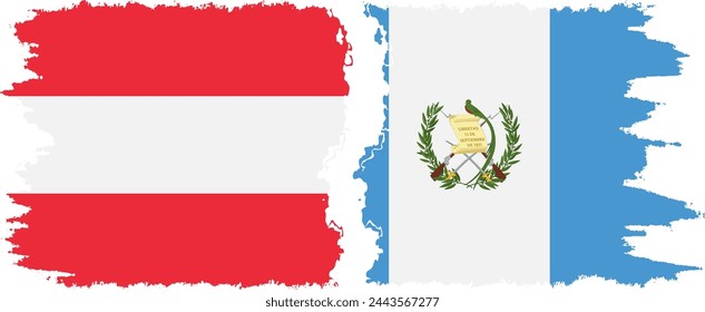 Guatemala and Austria grunge flags connection, vector